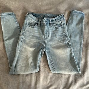Light wash skinny high rise jeans